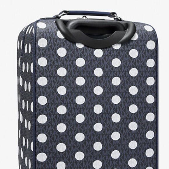 Michael Kors Polka Dot Signature Logo Suitcase (Navy) NWT - Picture 3 of 6